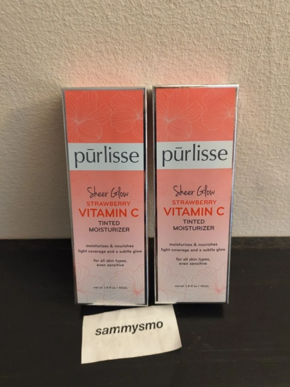 Purlisse Sheer Glow Strawberry Vitamin C Tinted Moisturizer FAIR x2